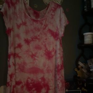 Girls size 12 justice pink tye dye tshirt